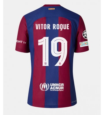 Barcelona Vitor Roque #19 Hjemmebanetrøje Dame 2023-24 Kort ærmer